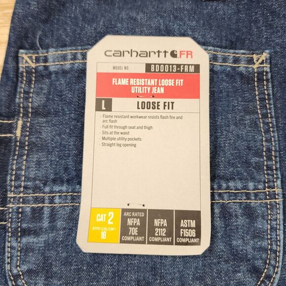 Carhartt Pants Mens 48x36 Flame Resistant Carpenter Denim Workwear Jeans NWT - Picture 3 of 8